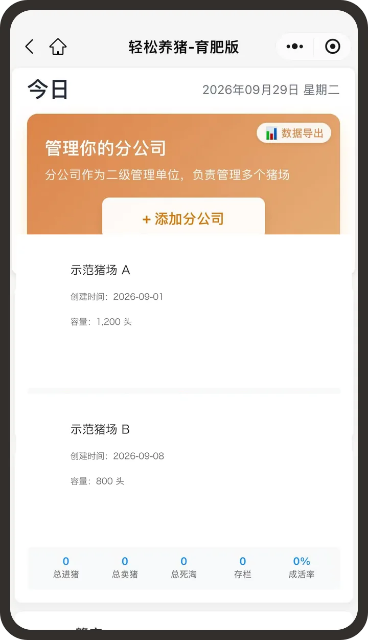 轻松养猪·育肥版｜生产记录与存栏